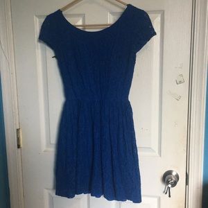 Brand: B. Darlin, size 5/6, blue lace with short sleeves